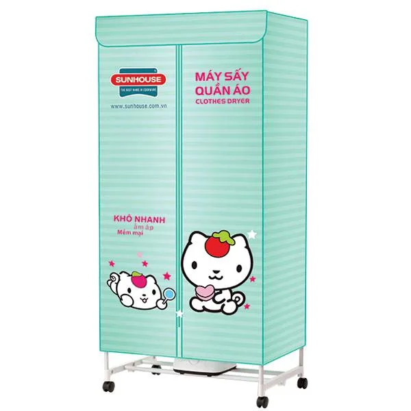 Máy sấy quần áo sunhouse shd2702 dòng cơ 900w khung nhôm 2 tầng 2 Tủ sấy quần áo Sunhouse SHD 2702