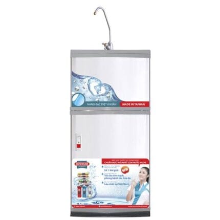 Máy lọc nước Sunhouse SHR8825B có 5 lõi lọc, màng lọc RO, vỏ tủ inox