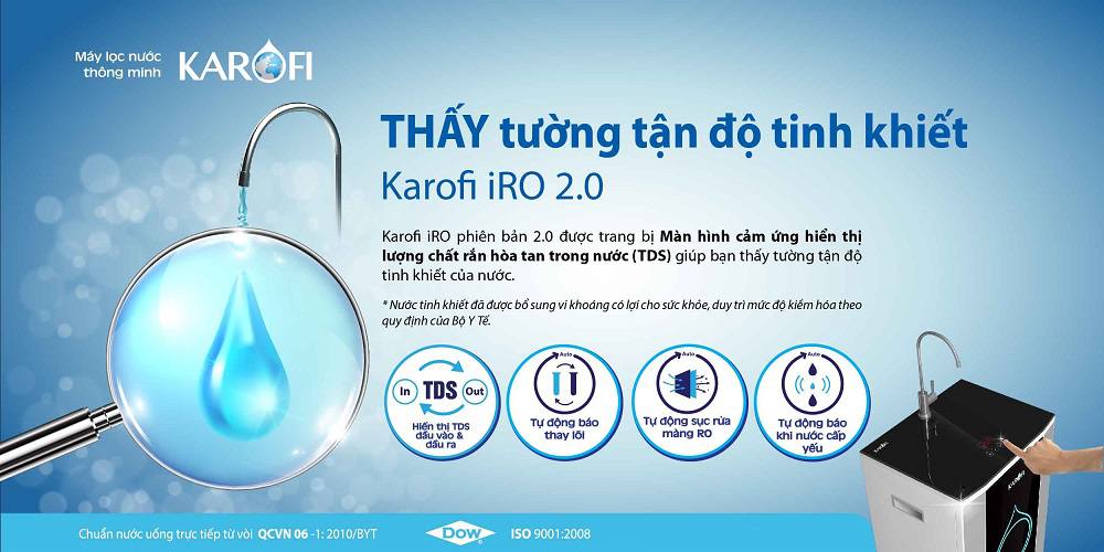 Những chức năng tiện lợi của máy lọc nước thông minh Karofi K9I-2