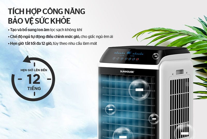 Máy làm mát không khí sunhouse shd7727 8 Quạt điều hòa Sunhouse SHD7727 bảo vệ