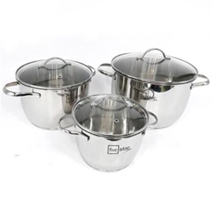 Bộ nồi Fivestar 3 món nắp kính