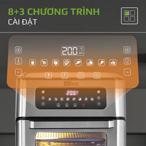 Nồi chiên không dầu olivo af12 dung tích 12l 6 chuong-trinh-nau