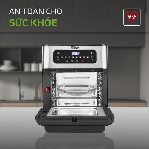 Nồi chiên không dầu olivo af12 dung tích 12l 3 khoang-lo