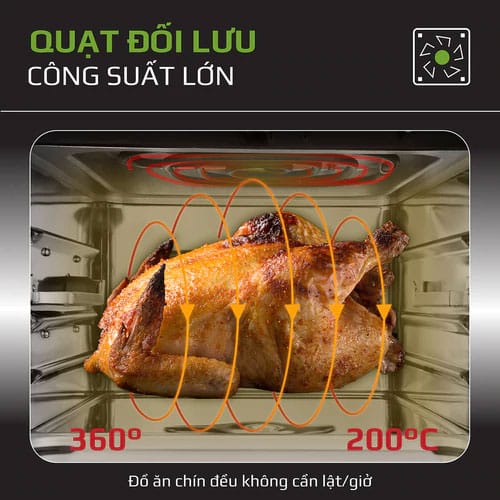Nồi chiên không dầu olivo af12 dung tích 12l 5 quat-doi-luu