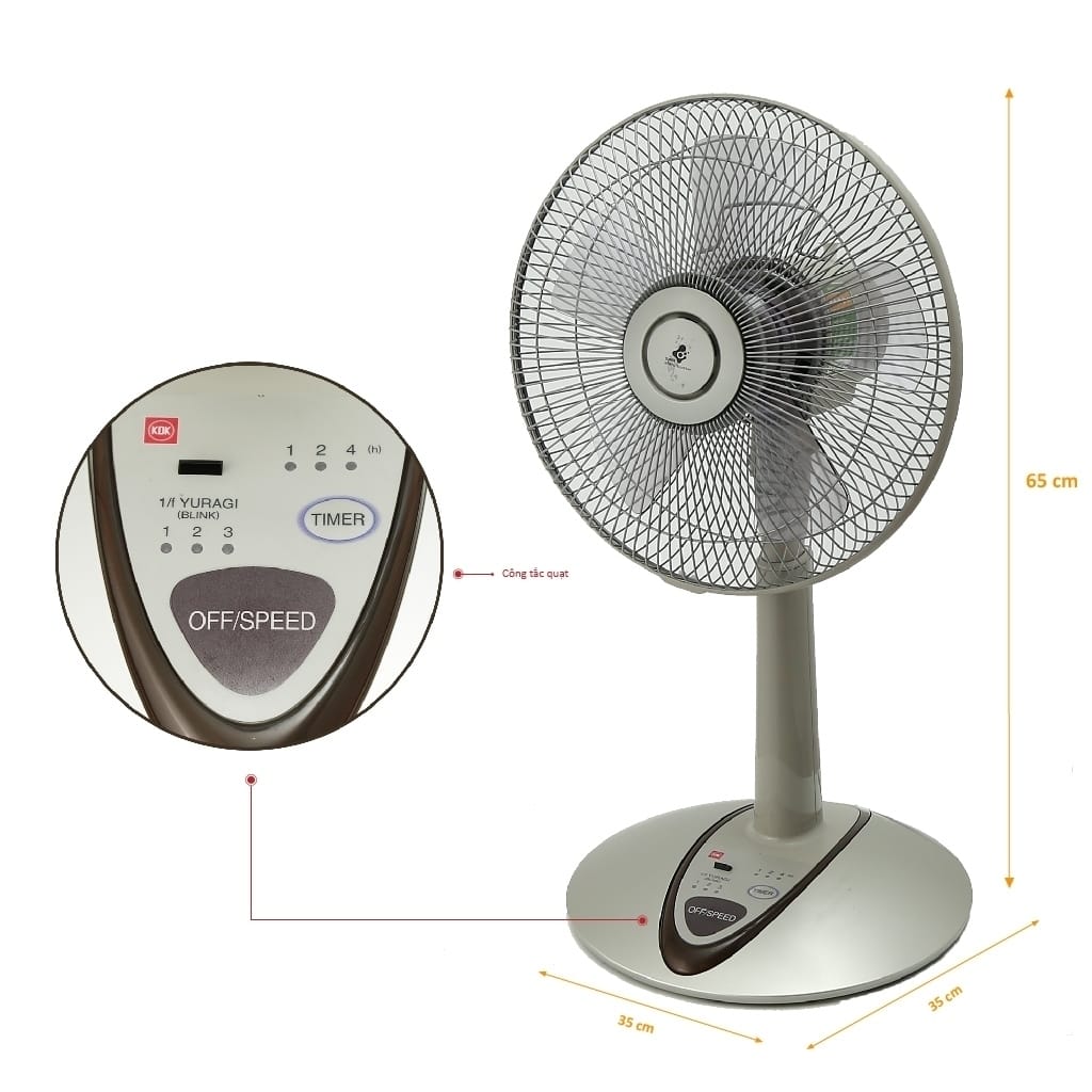 Quạt lửng kdk p30kh nhật bản 38. 4w cánh 30cm 3 Quạt có thể nâng hạ độ coa từ 66 -85cm