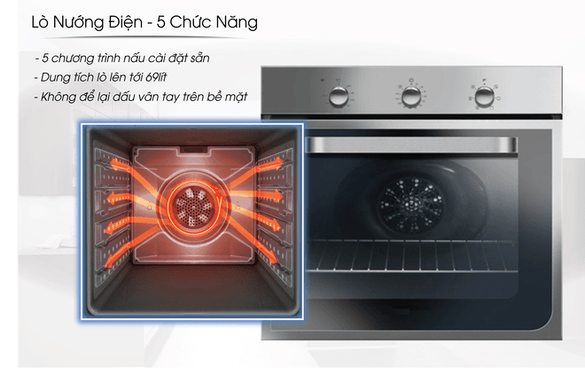 Lò nướng điện rosieres rfi4064min 69 lít 3 Lò nướng điện Rosieres RFI4064MIN 69 Lít 2