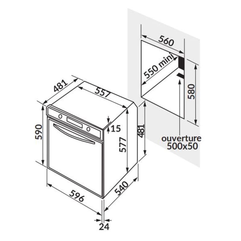 Lò nướng điện rosieres rfi4064min 69 lít 5 Lò nướng điện Rosieres RFI4064MIN 69 Lít 4