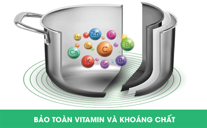 Bộ nồi inox liền khối elmich trimax eco el-8002 size 16, 20, 22, lẩu xào 28cm 6 Khả năng bảo toàn trọn vẹn chất dinh dưỡng