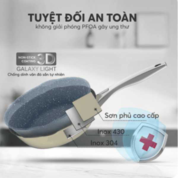 Bộ nồi inox liền khối elmich hera el-8236 5 Cấu tạo chảo Elmich Hera EL-8236