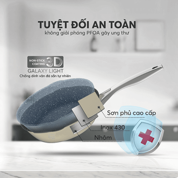 Bộ nồi inox liền khối elmich hera el-8233 6 Cấu tạo chảo Elmich Hera EL-8233