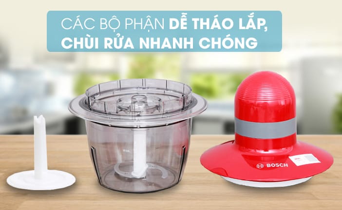 Máy xay thịt bosch mmr08r2 của đức kèm đĩa đánh trứng 12 Các bộ phận được tháo rời dễ vệ sinh