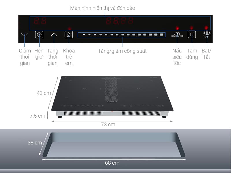 Bếp từ đôi daikiosan dkt-200007 3 bang-dieu-khien-thong-minh