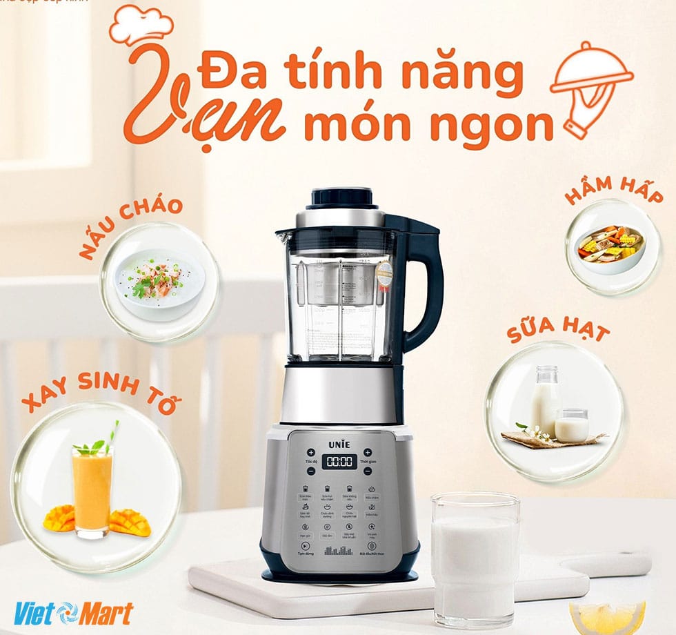 Máy làm sữa hạt unie v9s xay nấu đa năng 1,75 lít 1800w 12 Đa chức năng đun nấu nhiều tính năng vượt trội