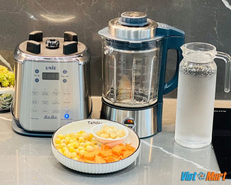 Máy làm sữa hạt unie v9s xay nấu đa năng 1,75 lít 1800w 21 Cối có thể tháo rời khỏi thân máy dễ dàng chỉ việc nhấc lên