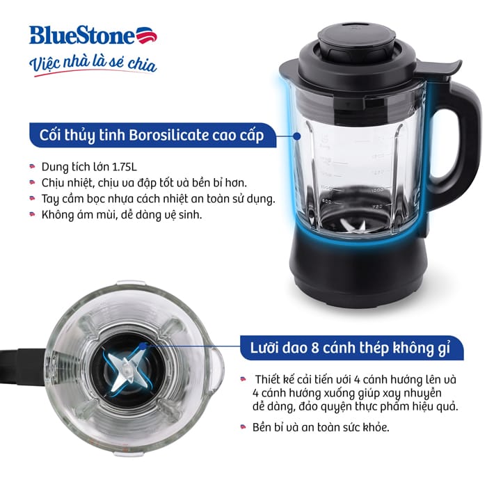 Máy làm sữa hạt xay nấu đa năng bluestone blb-6033 1,75 lít 1600w 4 Máy xay nấu đa năng BLB6033