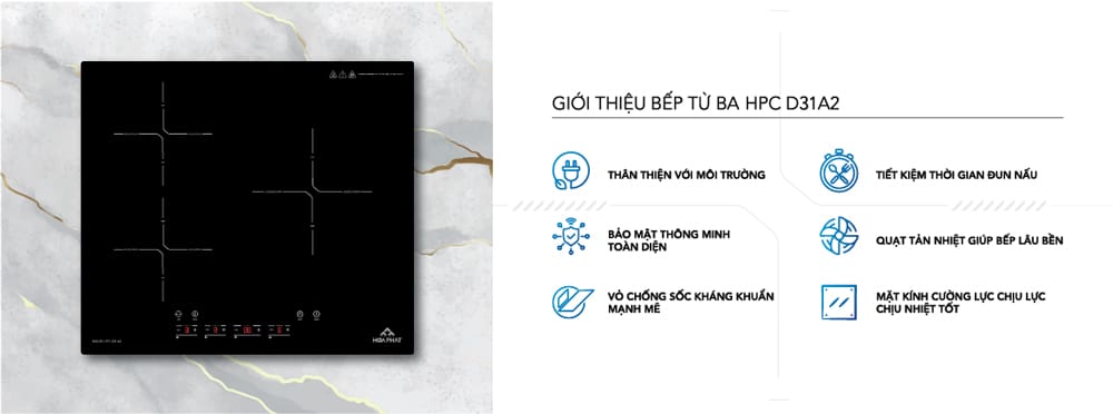Bếp điện từ ba hòa phát hpc d31a2 2 Bếp điện từ ba Hòa Phát HPC D31A2