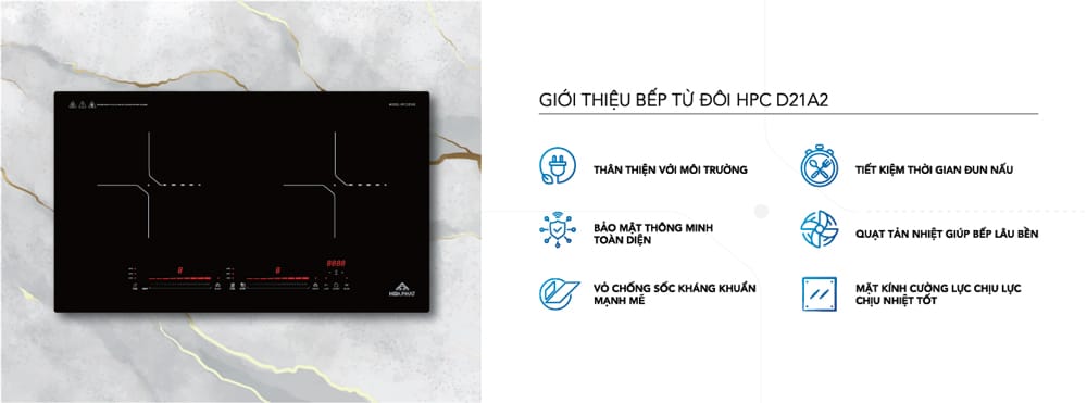 Bếp điện từ đôi hòa phát hpc d21a2 2 Bếp điện từ đôi Hòa Phát HPC D21A2