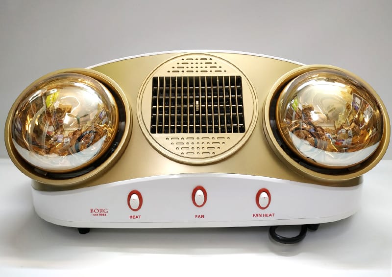 Đèn Sưởi Nhà Tắm Borg Braun BU16 2 Bóng Vàng kèm Quạt Gió nóng
