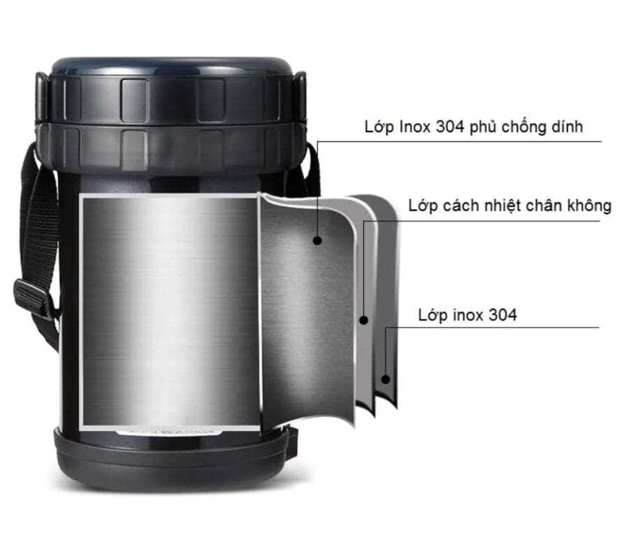 Ngăn đựng bên trong được làm từ nhựa cao cấp, không chứa BPA và các hóa chất độc hại