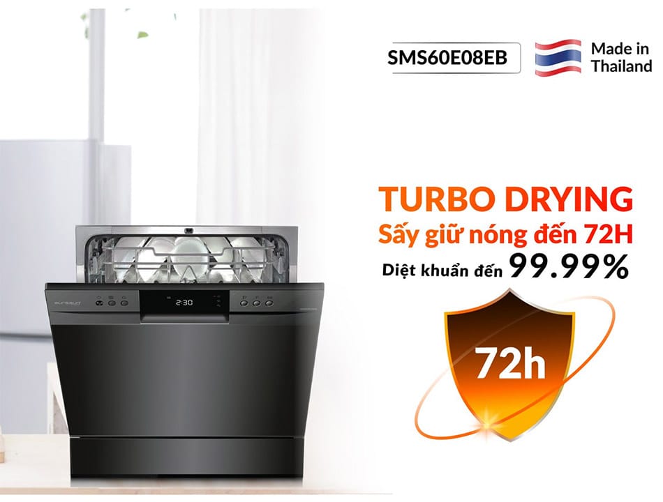 Máy rửa bát eurosun sms60eu08eb 8 bộ 6 Máy rửa bát Eurosun SMS60EU08EB 8 bộ