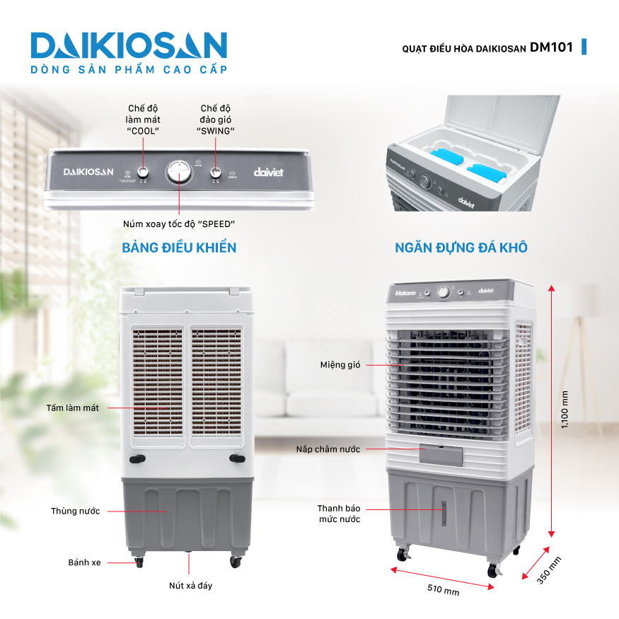 Thông sô quạt làm mát Daikiosan DM101