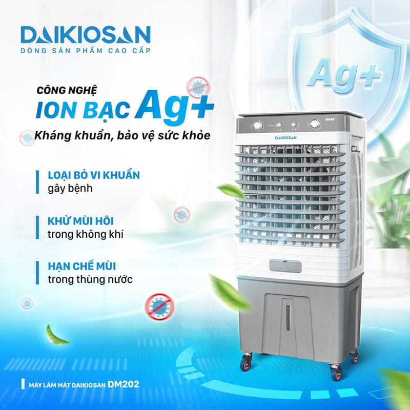 Quạt điều hoà daikiosan dm202 210w 4 Công nghệ diệt khuẩn Ag+ khử khuẩn thông minh