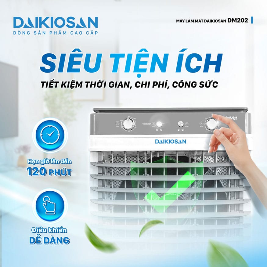 Quạt điều hoà daikiosan dm202 210w 5 Núm điêu chỉnh cơ đơn giản, tiện ích