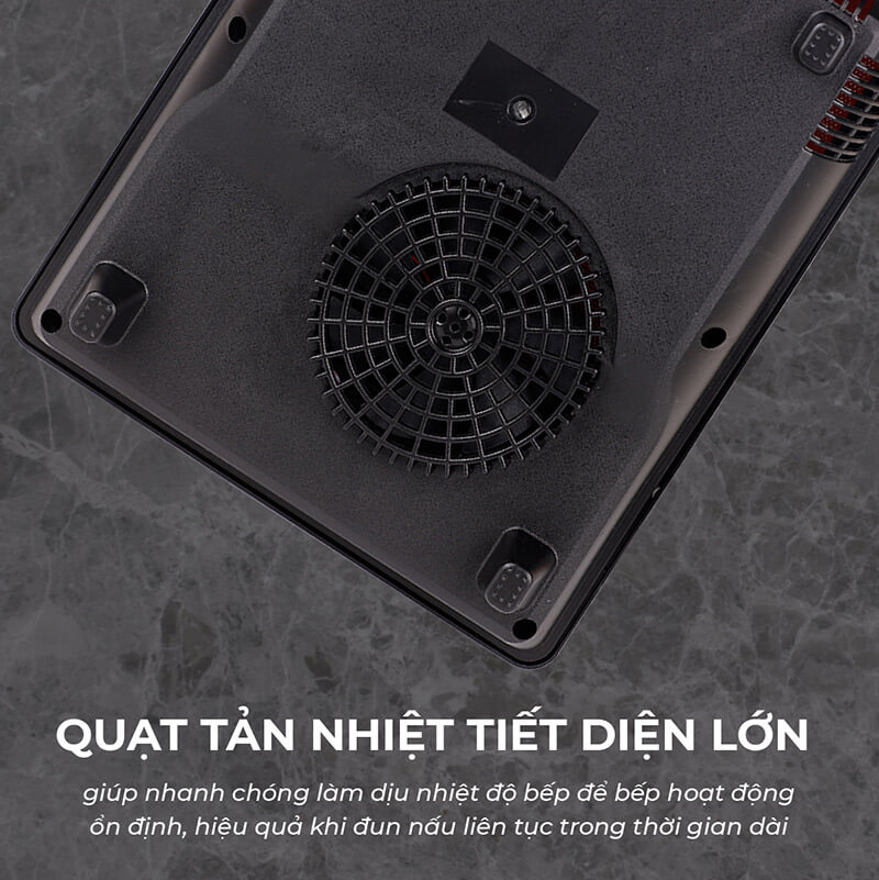 Bếp từ đơn kalpen ik1 công suất 2200w 10 Quạt tản nhiệt diện tích lớn
