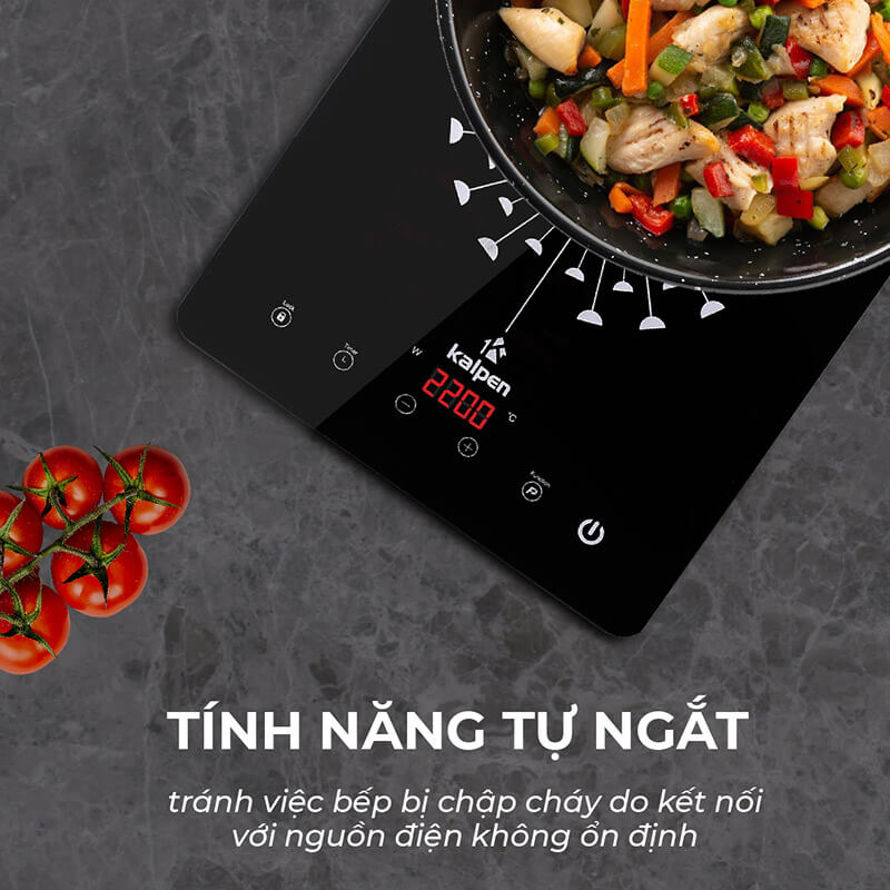 Bếp từ đơn kalpen ik1 công suất 2200w 8 Tính năng tự ngắt an toàn của bếp từ đơn Kalpen IK1