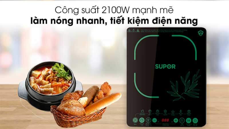 Bếp điện từ đơn supor sdhcb11tvn-gr 4 Công suất 2100W làm nóng nhanh
