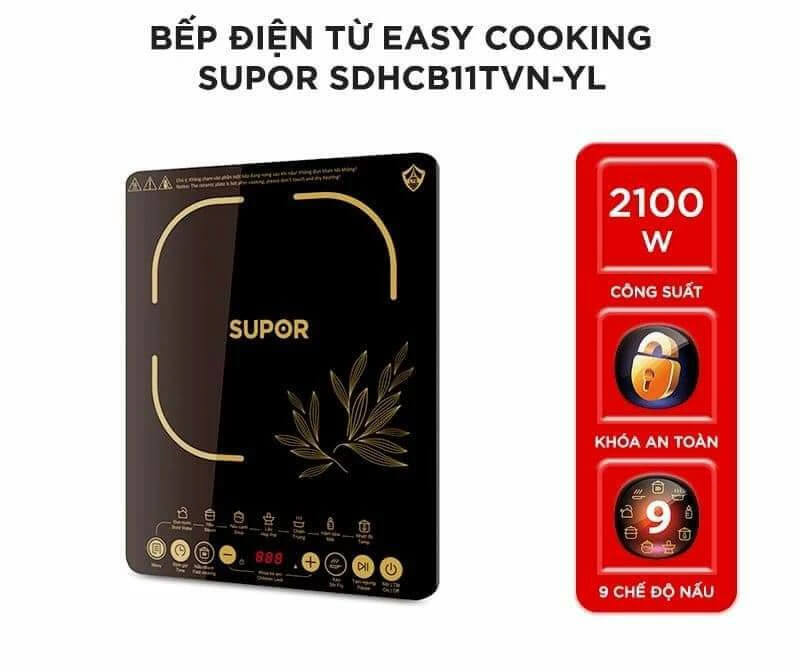 Bếp điện từ đơn supor sdhcb11tvn-yl 2 Công suất 2100W làm nóng nhanh