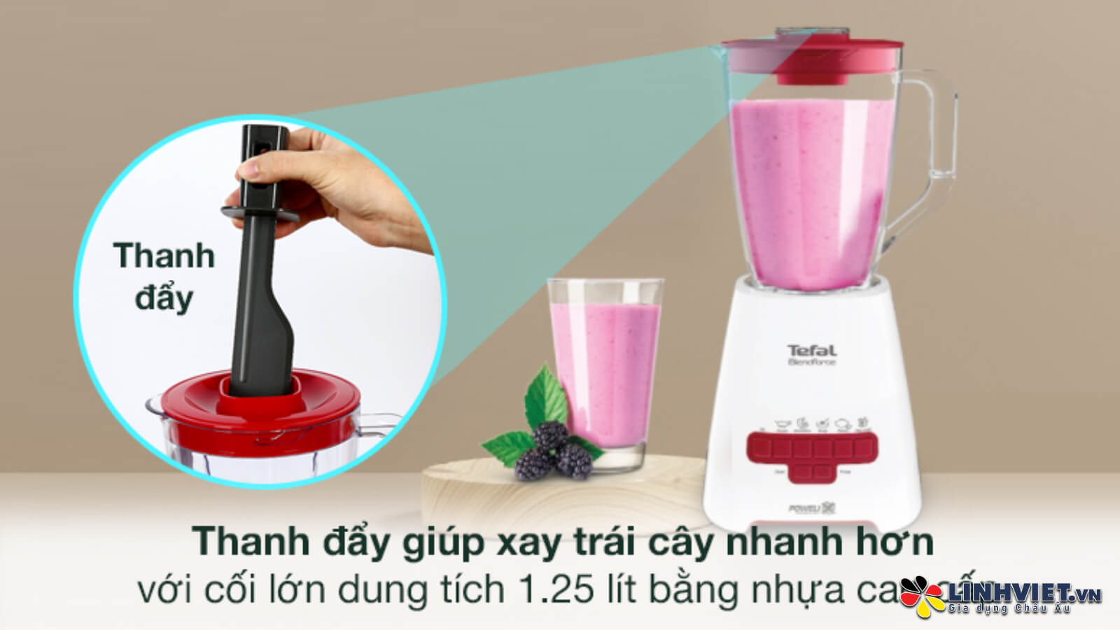 Máy xay sinh tố tefal bl477566 2l 3 Máy xay sinh tố Tefal BL477566 2L 1