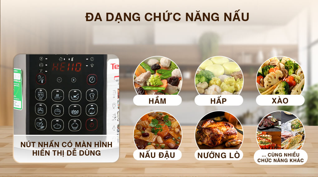 Nồi áp suất đa năng tefal cy222d68 - 5l 4 menu đa dạng