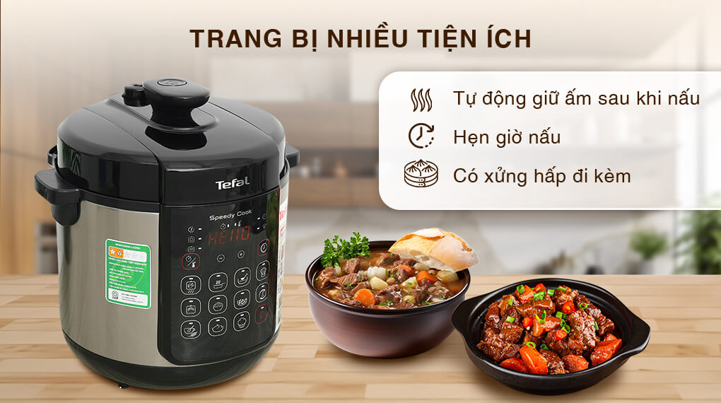 Nồi áp suất đa năng tefal cy222d68 - 5l 6 Nồi áp suất đa năng Tefal CY222D68 - 5L 1