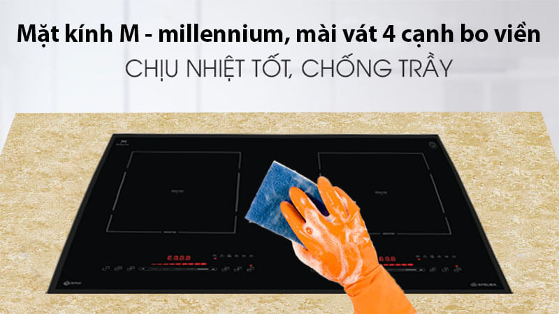 Bếp từ đôi spelier stl 240c 3 Mặt kính chịu nhiệt tốt