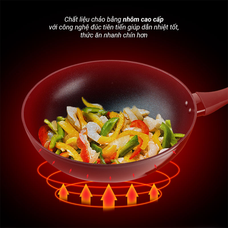 Chảo chống dính đáy kim cương nagakawa nag2851 3 Chảo chống dính đáy kim cương Nagakawa NAG2851 1