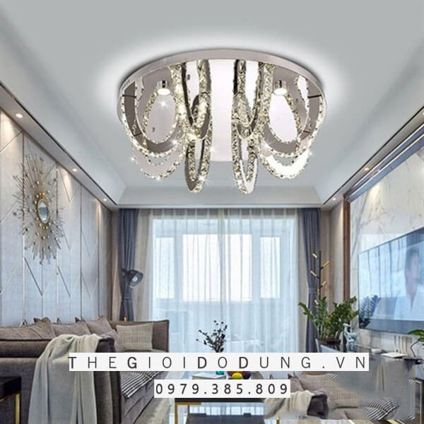 Đèn trang trí pha lê ốp trần m9228 2 đèn ốp trần pha lê chất liệu cao cấp bền bỉ