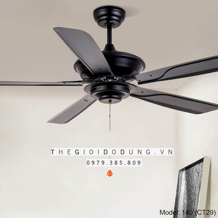 Quạt trần trang trí 140 (ct29) 5 cánh 3 Động cơ DC 6 chế độ gió, quay 2 chiều