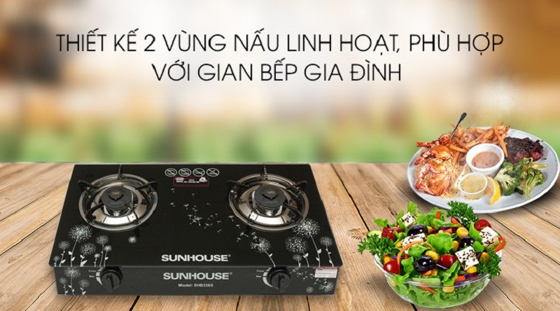 Bếp gas dương kính sunhouse shb3365 6 Bếp gas dương kính sunhouse SHB3365