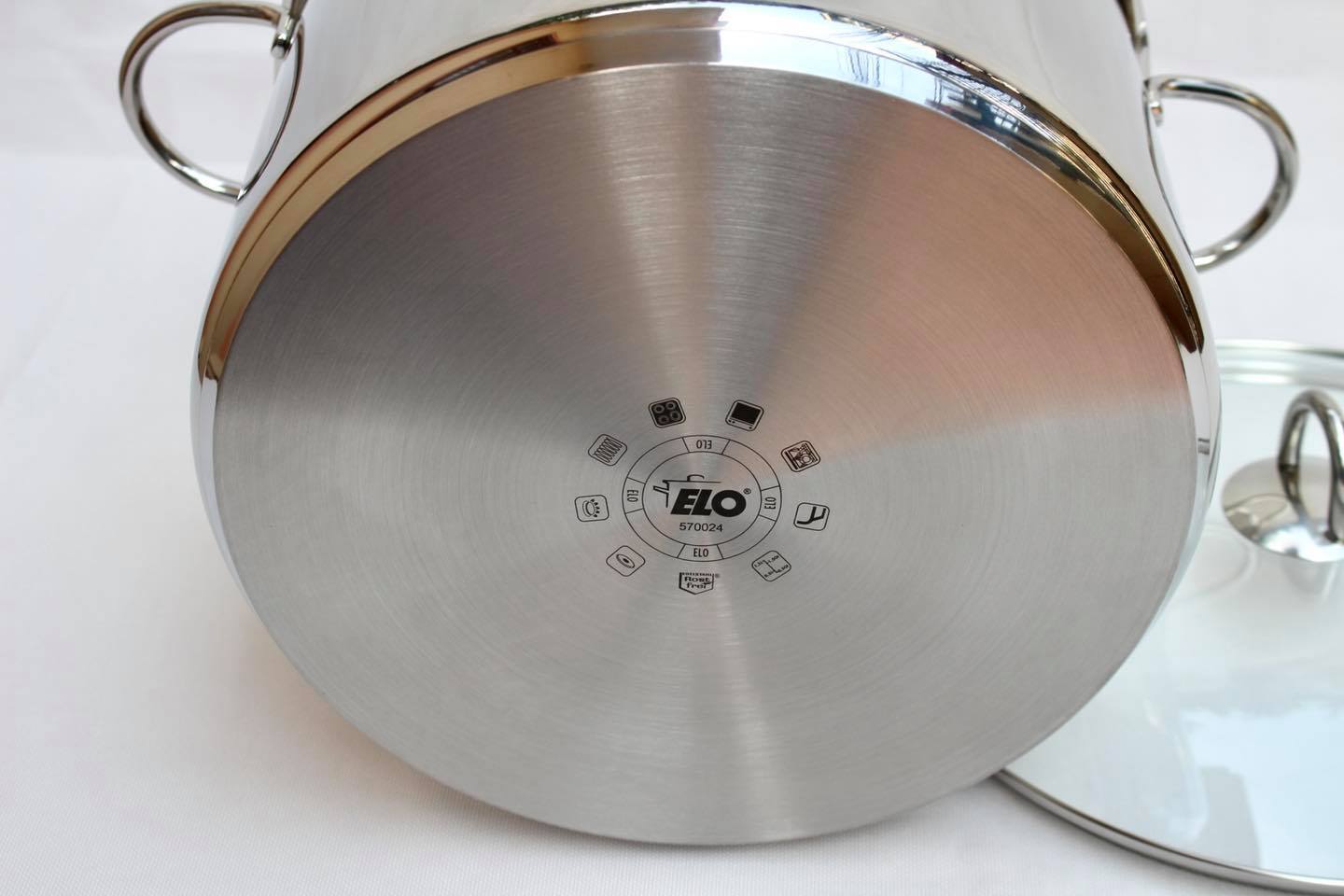 Nồi luộc gà elo rubin 28cm 11 lít của đức 8 Nồi inox ELO Rubin 28cm đáy 3 lớp dày truyền nhiệt nhanh
