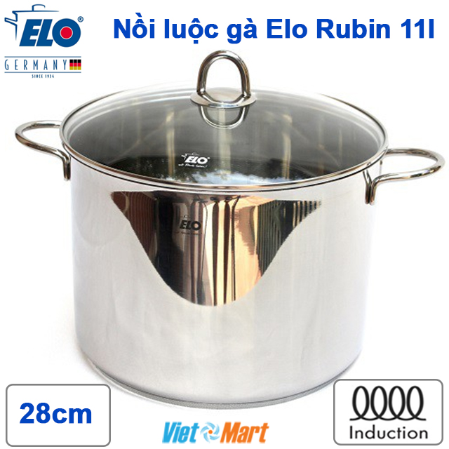 Nồi luộc gà elo rubin 28cm 11 lít của đức 6 Nồi Luộc Gà Elo Rubin 28cm của Đức 11 lít cao 21cm