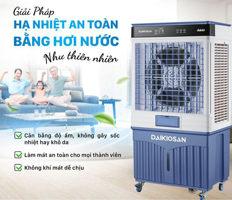 Quạt điều hòa daikiosan dm117 195w 5 Công Nghệ Làm Mát Bằng Hơi Nước Tự Nhiên