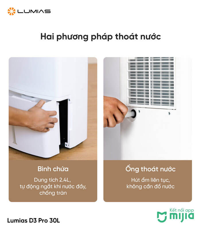 Có ống thoát nước tiện nghi 