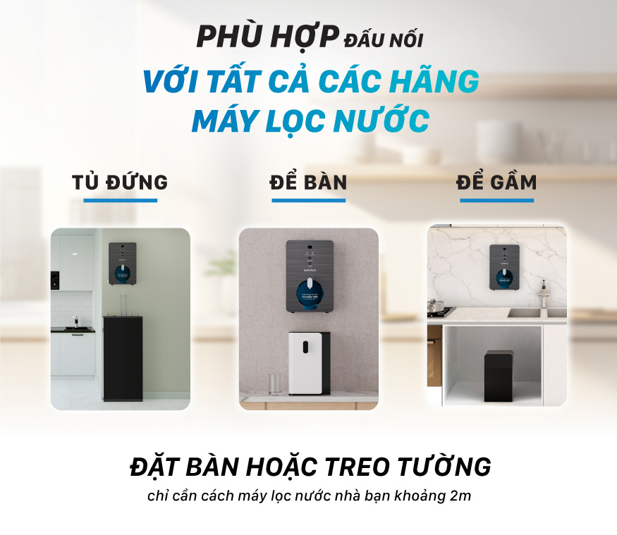 Máy biến đổi nước ro thành nước ion kiềm tươi từ trường daikiosan dn069 6 Máy chuyển đổi nước RO sang nước Ion kiềm tươi Daikiosan DN069 tương thích với tất cả các dòng máy lọc nước RO