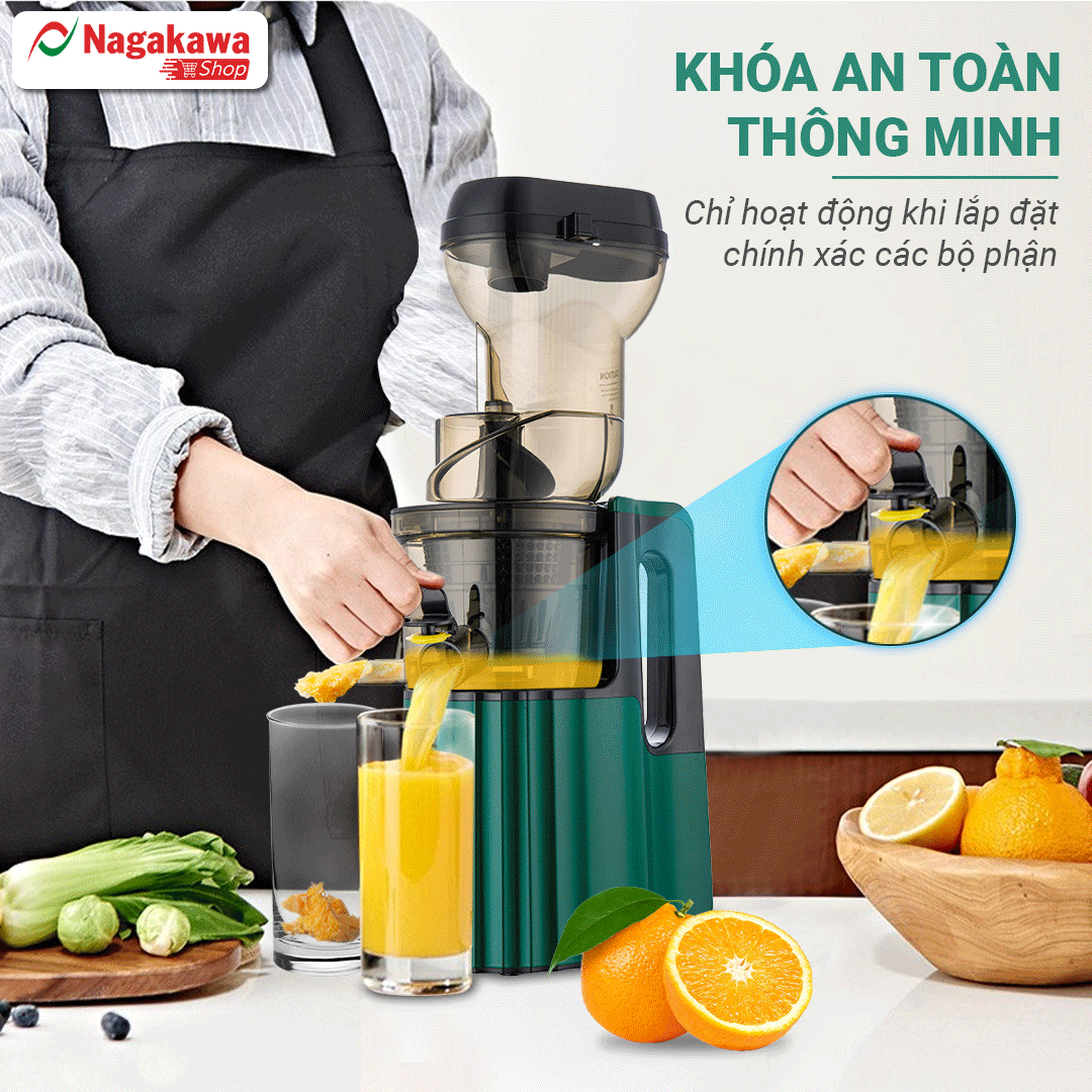 Máy ép chậm nagakawa nag0817 150w 7 Máy Ép Chậm Nagakawa NAG0817 150W