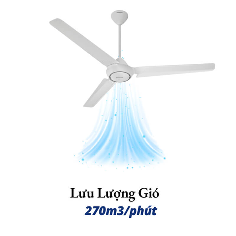 Quạt trần panasonic f-60fv2 nhật bản 3 cánh 74w 4 Hiệu quả làm mát vượt trội