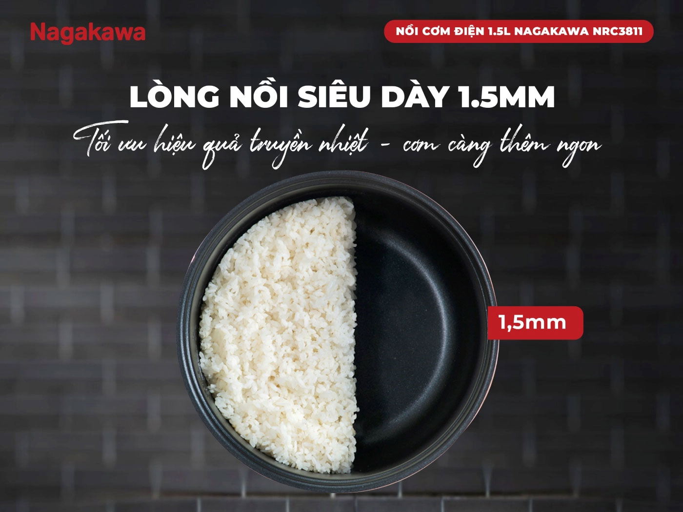 Lòng nồi hợp kim nhôm phủ chống dính – dễ vệ sinh, an toàn