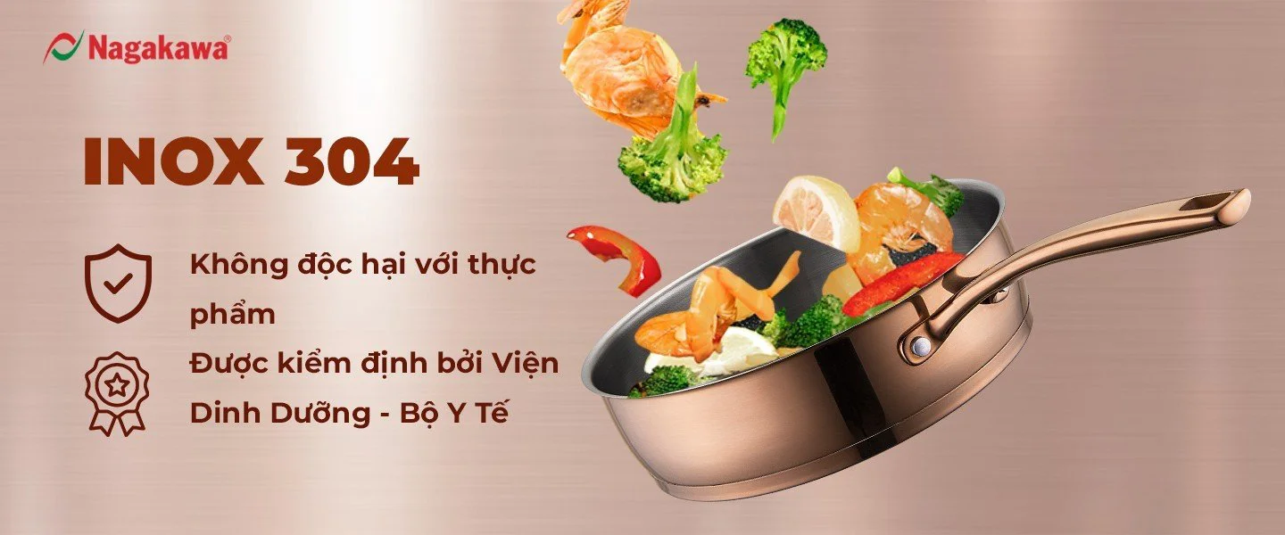 Chất liệu inox 304 cao cấp – An toàn tuyệt đối cho sức khỏe