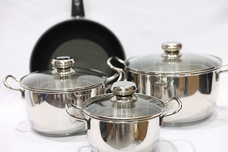 Bộ nồi inox 304 fivestar fpb4012 3 chiếc vung kính 3 đáy 7 Chất liệu inox 304 cao cấp