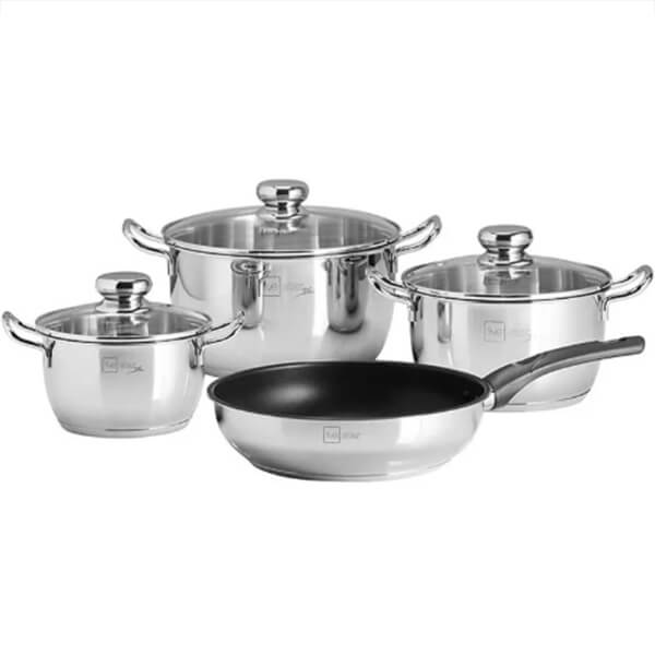Bộ nồi inox 304 fivestar fpb4012 3 chiếc vung kính 3 đáy 1 Bộ nồi inox 304 Fivestar FPB4012 4 chiếc vung kính 3 đáy